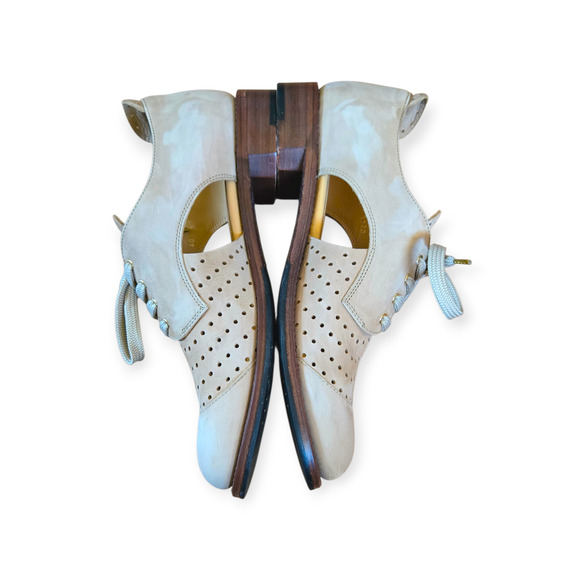 The Office of Angela Scott Mr. Muffin Cream Suede Leather Cutout Loafer US 10 - Picture 4 of 10